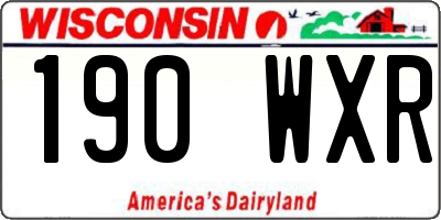 WI license plate 190WXR