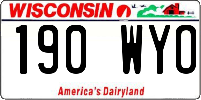 WI license plate 190WYO