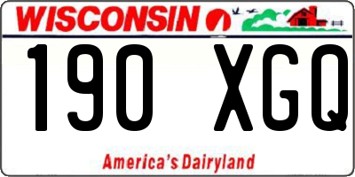 WI license plate 190XGQ