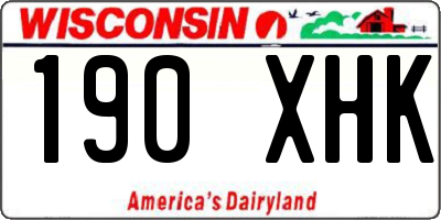 WI license plate 190XHK