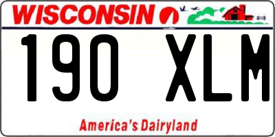 WI license plate 190XLM
