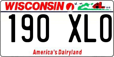 WI license plate 190XLO