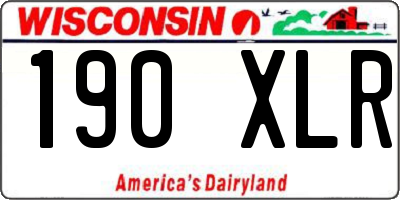 WI license plate 190XLR