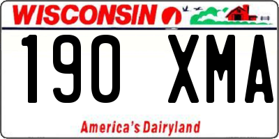 WI license plate 190XMA