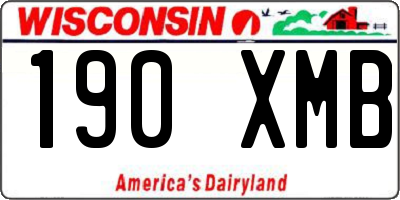 WI license plate 190XMB