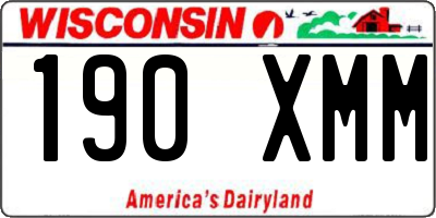 WI license plate 190XMM