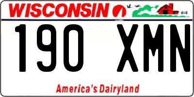 WI license plate 190XMN