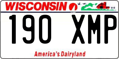 WI license plate 190XMP