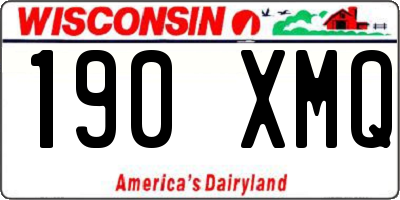 WI license plate 190XMQ