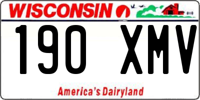 WI license plate 190XMV