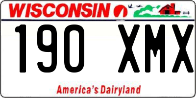 WI license plate 190XMX