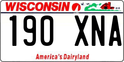 WI license plate 190XNA