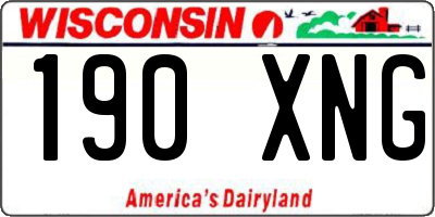 WI license plate 190XNG