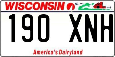 WI license plate 190XNH
