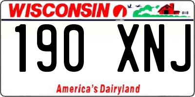 WI license plate 190XNJ