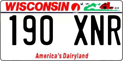 WI license plate 190XNR