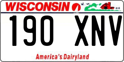 WI license plate 190XNV