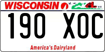 WI license plate 190XOC