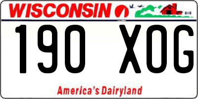 WI license plate 190XOG