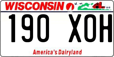 WI license plate 190XOH