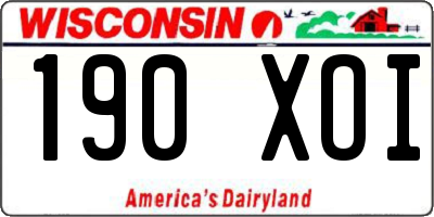 WI license plate 190XOI