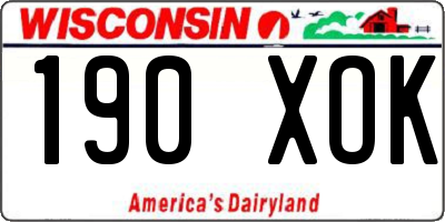 WI license plate 190XOK