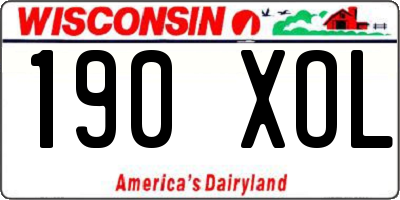 WI license plate 190XOL