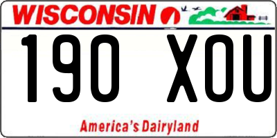 WI license plate 190XOU