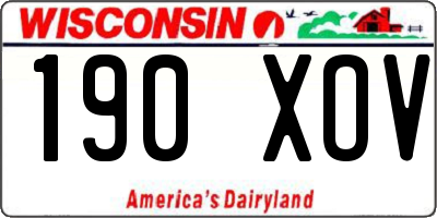 WI license plate 190XOV