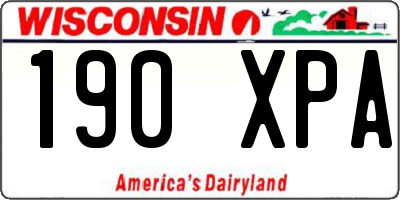 WI license plate 190XPA