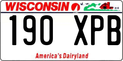 WI license plate 190XPB
