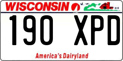 WI license plate 190XPD