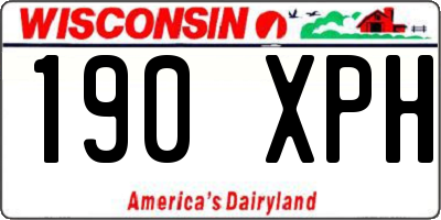 WI license plate 190XPH