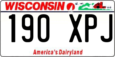 WI license plate 190XPJ