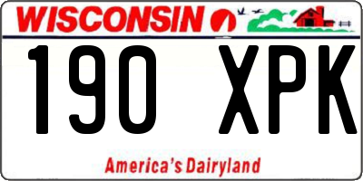 WI license plate 190XPK