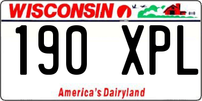WI license plate 190XPL
