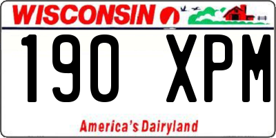 WI license plate 190XPM