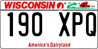 WI license plate 190XPQ
