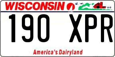 WI license plate 190XPR