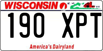 WI license plate 190XPT