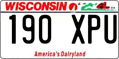 WI license plate 190XPU