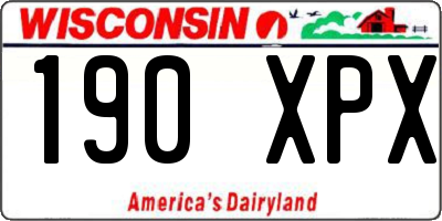 WI license plate 190XPX