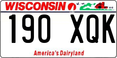 WI license plate 190XQK