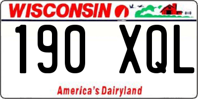 WI license plate 190XQL