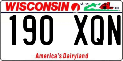 WI license plate 190XQN