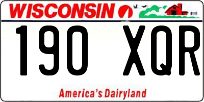 WI license plate 190XQR