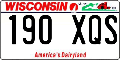 WI license plate 190XQS