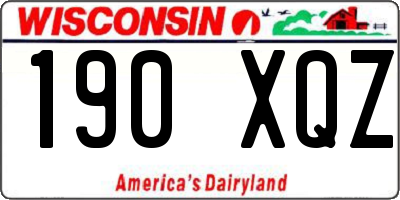 WI license plate 190XQZ