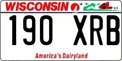 WI license plate 190XRB