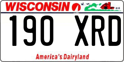 WI license plate 190XRD